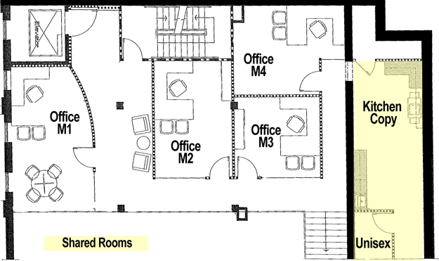 office leasing mezz floor plan